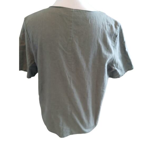 Morgan Taylor Cotton Linen button down short button down XL - Picture 4 of 8